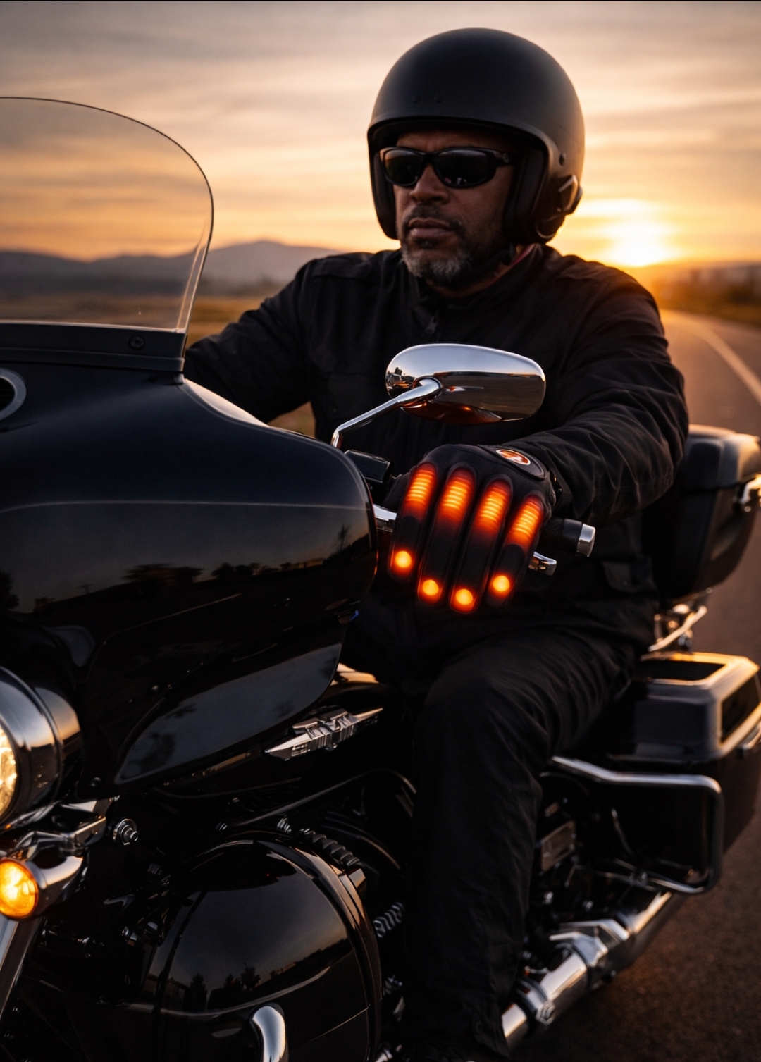 Cover image of smart riding camera glasses on a dark background, ideal for filming rides while wearing heated motorcycle apparel