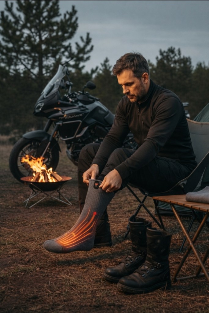 Cover image of a rugged motorcycle handlebar lock, emphasizing security accessories that complement heated motorcycle gear